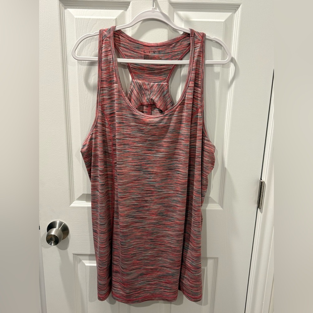 Lane Bryant LIVI 22/24L Pink and Gray Tank Top